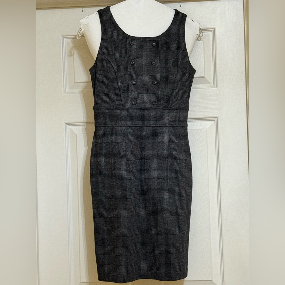 Merona Charcoal Plaid Sheath Sleeveless Dress